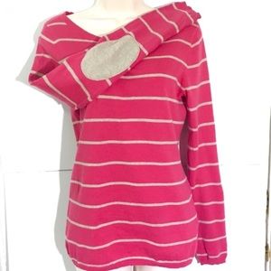 Banana Republic pink stripe
crew neck sweater size small